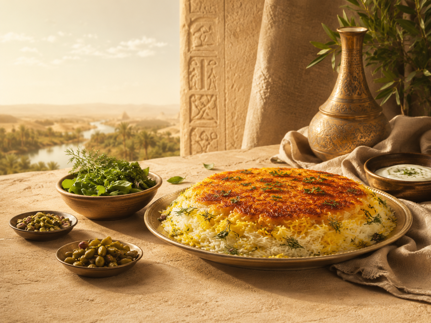 Persian Jewish saffron rice with tahdig